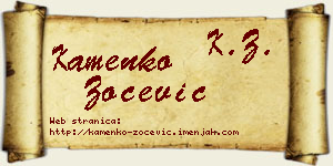 Kamenko Zoćević vizit kartica